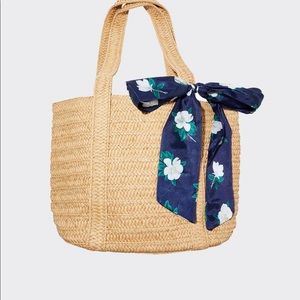 Draper James Straw Bag with Floral Scarf